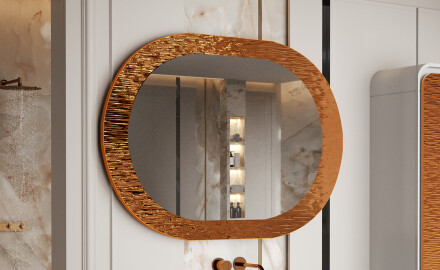 Bathroom mirror with stylish metal accents L289