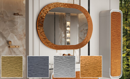 Bathroom mirror with stylish metal accents L289