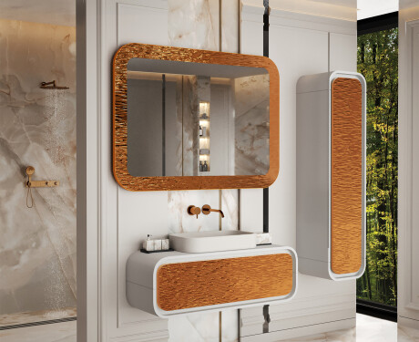 Rounded mirror with a metal frame L287
