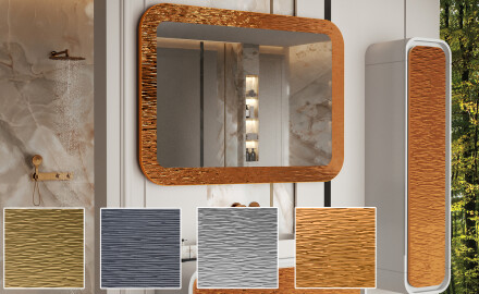 Rounded mirror with a metal frame L287