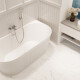 Free-standing Glamour 170 cm fluted panelled bathtub, complete with siphon and plug/drain in white #1