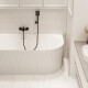 Free-standing Glamour 170 cm fluted panelled bathtub, complete with siphon and plug/drain in white #2