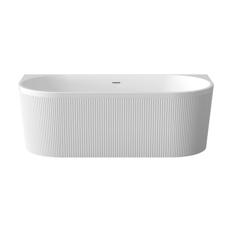 Free-standing Glamour 170 cm fluted panelled bathtub, complete with siphon and plug/drain in white #4