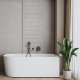Astri freestanding wall-mounted bathtub, 150 cm, right-sided, complete with a trap, drain plug, and an elegant overflow #2