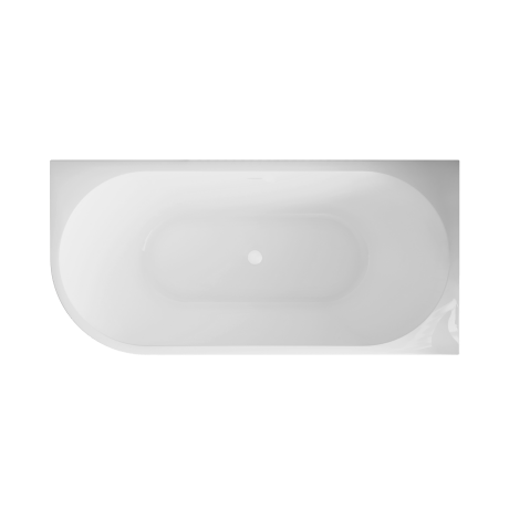 Astri freestanding wall-mounted bathtub, 150 cm, right-sided, complete with a trap, drain plug, and an elegant overflow #5