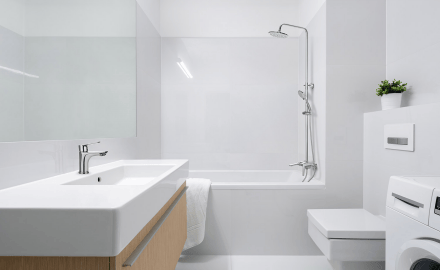 Dokos rainshower with bath mixer chrome
