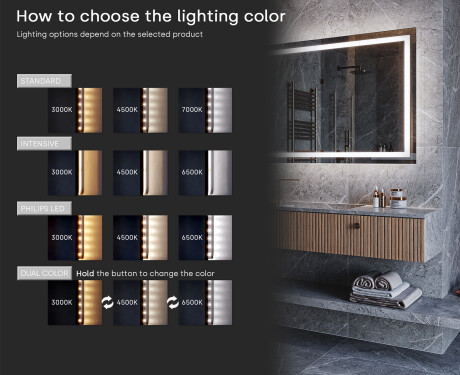 PremiumLine Illuminated Bathroom LED Lighted Mirror L57 #9