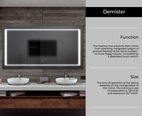 PremiumLine Illuminated Bathroom LED Lighted Mirror L61 #6