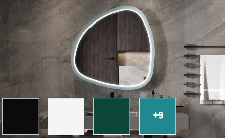 Irregular LED mirror with a high-gloss lacquered MDF frame L308