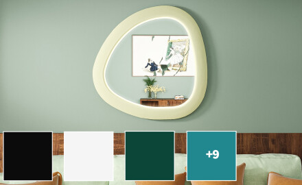 LED mirror with an irregular shape and a lacquered MDF frame L308