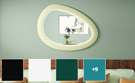 Asymmetrical LED mirror with MDF frame L310