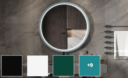 Round LED mirror in a lacquered MDF frame L306