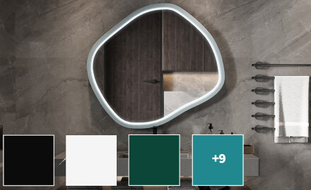 Rhomboid LED mirror in a lacquered MDF frame L309