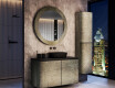 Round mirror with a stone frame L294