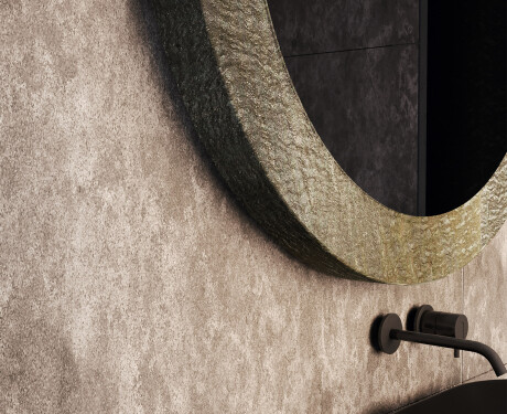 Round mirror with a stone frame L294 #3