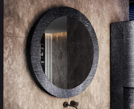 Round mirror with a stone frame L294 #4