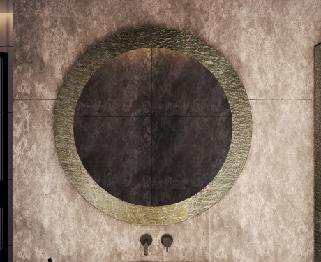 Round mirror with a stone frame L294 #5