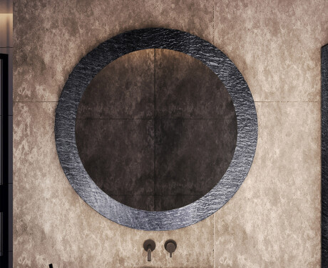 Round mirror with a stone frame L294 #5