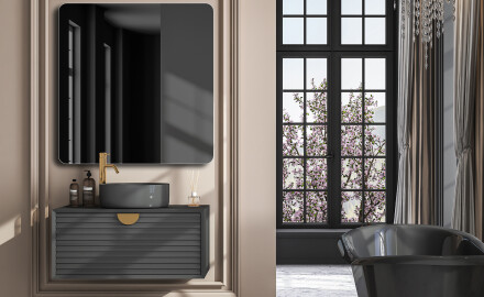 Rounded wall hanging mirror L199