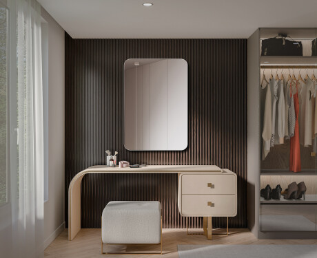 Rounded vertical wall hanging mirror L200 #2