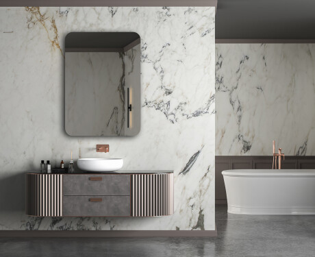 Rounded vertical wall hanging mirror L200 #5