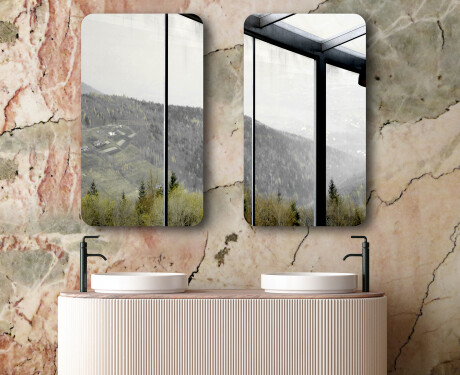 Rounded vertical wall hanging mirror L200 #6