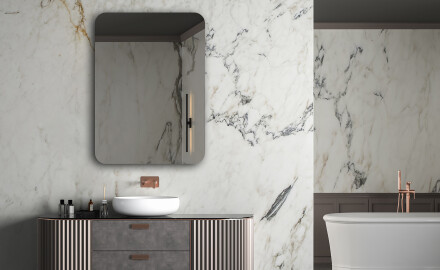 Rounded vertical wall hanging mirror L200