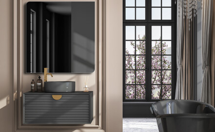 Rounded wall hanging mirror L201