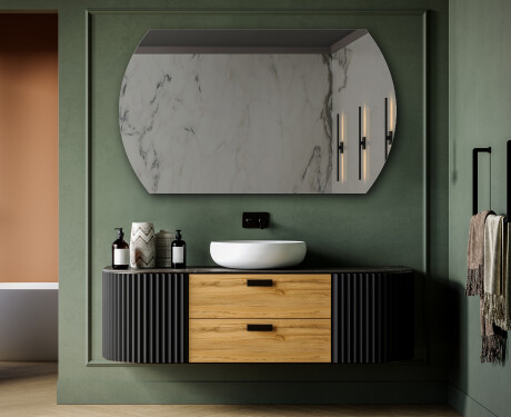 Rounded wall hanging mirror L205