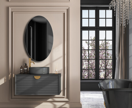 Oval vertical wall hanging mirror L207 #4