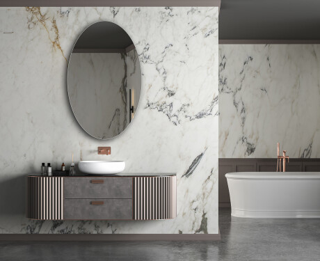 Oval vertical wall hanging mirror L207 #5