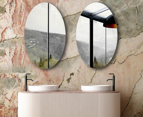 Oval vertical wall hanging mirror L207 #6