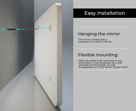 Hanging framed rounded mirror L201 #5