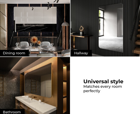 Hanging framed rounded mirror L201 #7