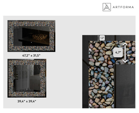 Backlit Decorative Mirror - Natural Stones #2