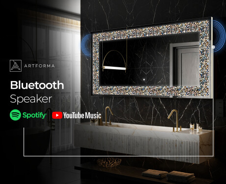 Backlit Decorative Mirror - Natural Stones #9