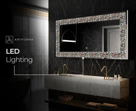 Backlit Decorative Mirror - Natural Stones #11