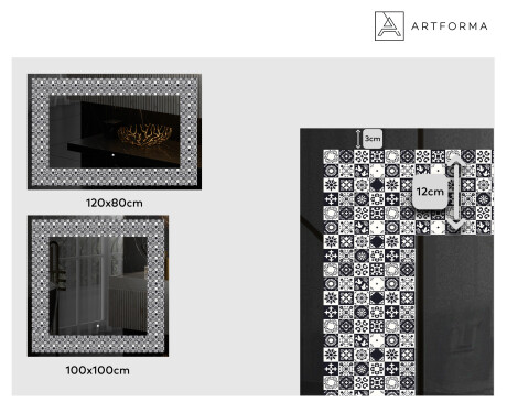 Backlit Decorative Mirror - Geometric Symphony #2