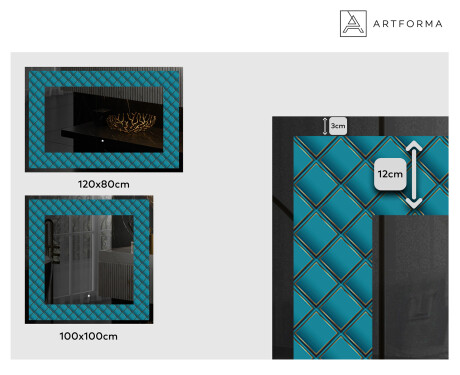 Backlit Decorative Mirror - Blue Harmonies #2