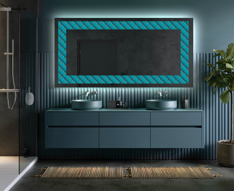 Backlit Decorative Mirror - Blue Harmonies #5
