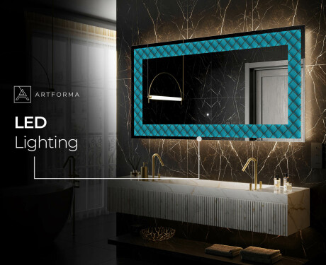 Backlit Decorative Mirror - Blue Harmonies #6