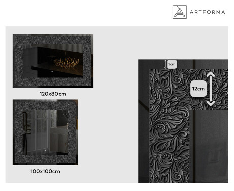 Backlit Decorative Mirror - Dark Elegance #2