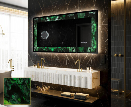 Backlit Decorative Mirror - Malachite Magic