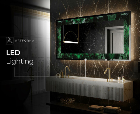 Backlit Decorative Mirror - Malachite Magic #6