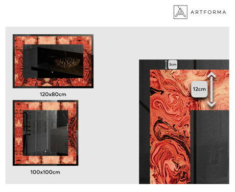 Backlit Decorative Mirror - Fiery Reflections #2