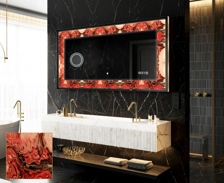 Backlit Decorative Mirror - Fiery Reflections