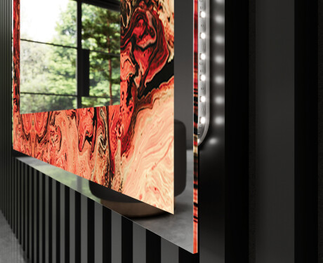 Backlit Decorative Mirror - Fiery Reflections #3
