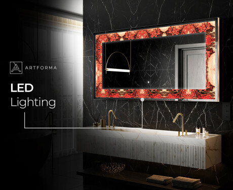 Backlit Decorative Mirror - Fiery Reflections #10