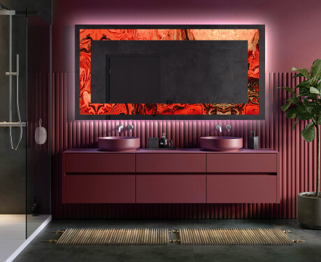 Backlit Decorative Mirror - Fiery Reflections #5