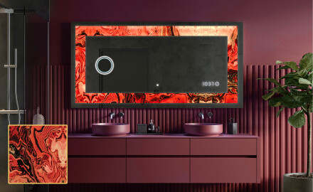 Backlit Decorative Mirror - Fiery Reflections